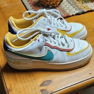Nike Air Force One Shadow Summit White Green Yellow Sneakers